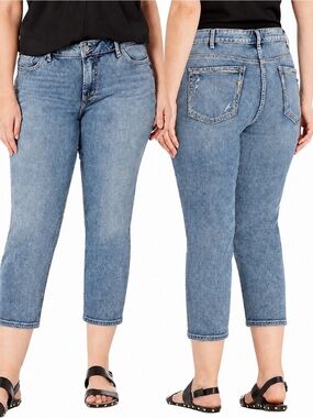 Silver Elyse Curvy Fit Slim Crop Jeans Size 22 L25